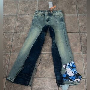 1of1 Dragon ball Z inspired Jeans With Flared Bottoms Sz 31 New With Tags